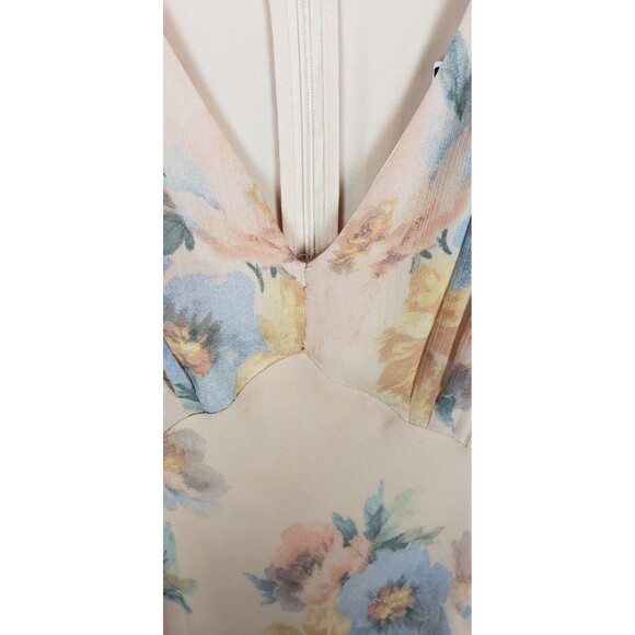 Lauren Ralph Lauren Dress 10 Soft Peach Maxi Long Lined Ethereal Whimsygoth Mom - Picture 7 of 9